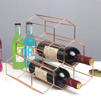 Range bouteille métal or rose polyvalent pour vin bière boissons