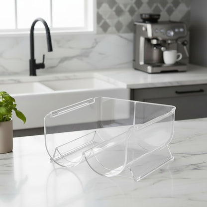 range bouteille placard transparent empilable capacité double deux bouteilles