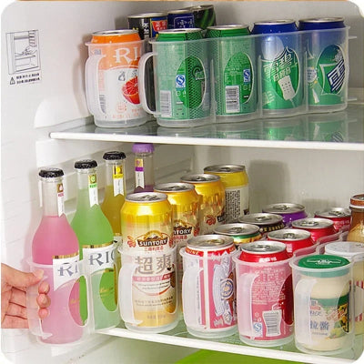 Range bouteille transparent empilable pour quatre soda bière boissons