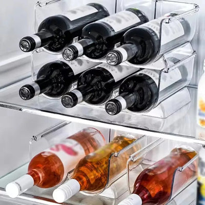 Range bouteilles de vin empilable pour réfrigérateur trois capacités différentes