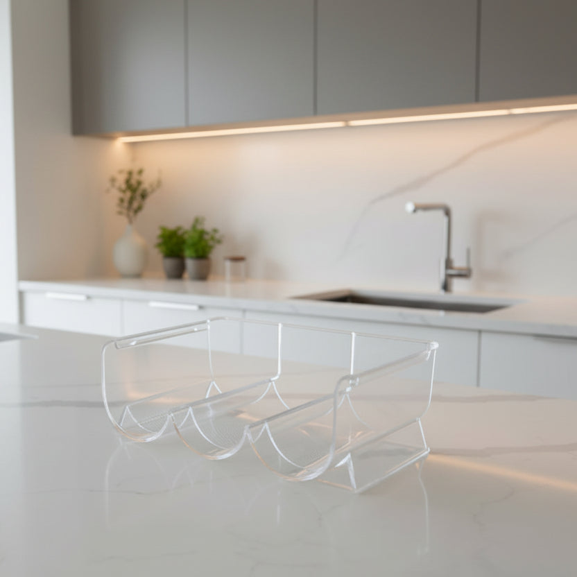 range bouteilles de vin transparent empilable capacite trois bouteilles clarovino