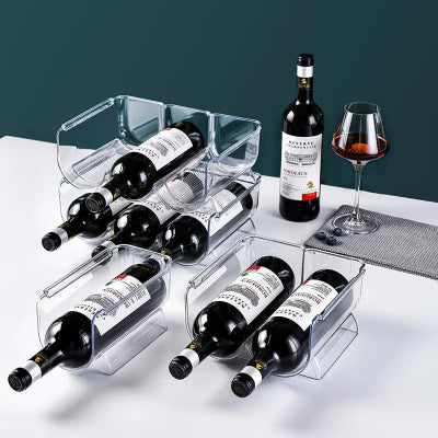 Range bouteilles de vin transparent empilable modulaire