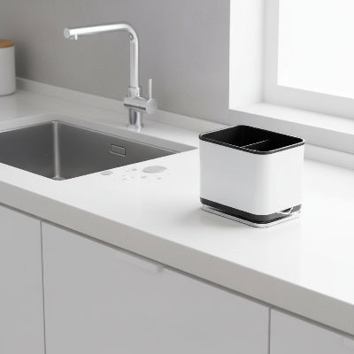 range couvert avec 3 comartiments egouttoir integre ClipandDry blanc noir