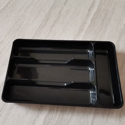 range couvert tiroir plastique noir 4 compartiments pratiques NettiK