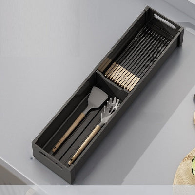 range couverts pour tiroir style nordique aluminium noir 41x10cm CuisyBox