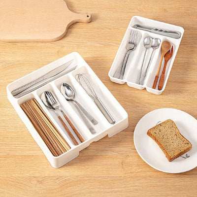 range couverts tiroir design epure fonctionnel 4 5 compartiments ClairNet Blanc