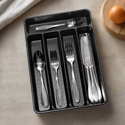 range couverts tiroir multicompartiments fonctionnels ClairNet Blanc