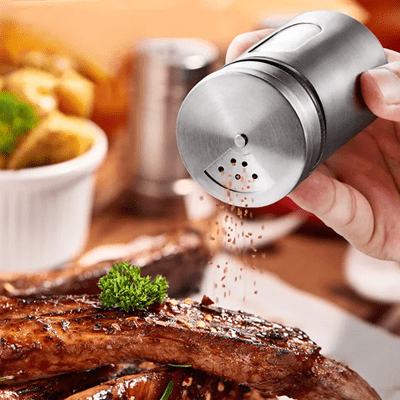 range epice en acier inoxydable avec trous de dosage epicinox
