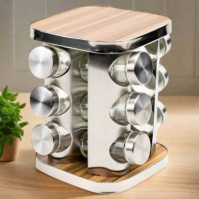 range épices bois et acier Tourbillon Gourmet modèle carré