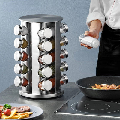 Range épices inox élégant moderne et fonctionnel Rotarome