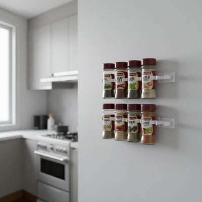 range epices mural plastique minimaliste capacite 5 bouteilles Smartrack