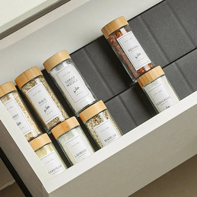 range épices pour tiroir noir 4 niveaux bonne capacité combinable modulable