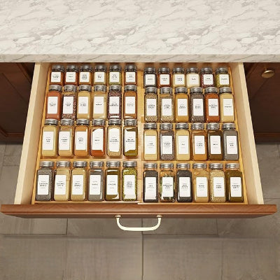 range epices tiroir bambou s’adapte à tous tiroirs OrgaBoo