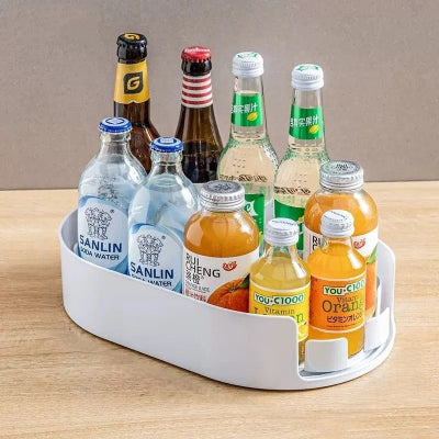 Rangement à bouteille rotatif 360 degrés pratique blanc