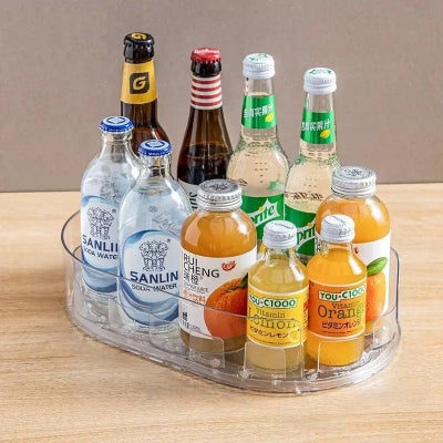 Rangement à bouteille rotatif 360 degrés pratique transparent