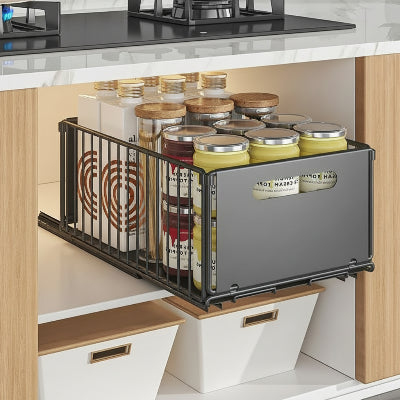 rangement coulissant cuisine acier solide grand hauteur 19cm Glissia