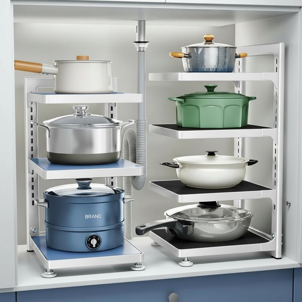 rangement cuisine etagere accessoires pratiques rangés KitchenMax Black