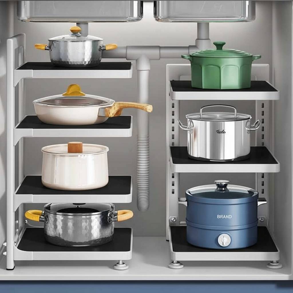 rangement cuisine etagere solution intelligente efficace KitchenMax Black