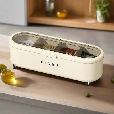 rangement des epices multi compartiments AromaBox blanc creme