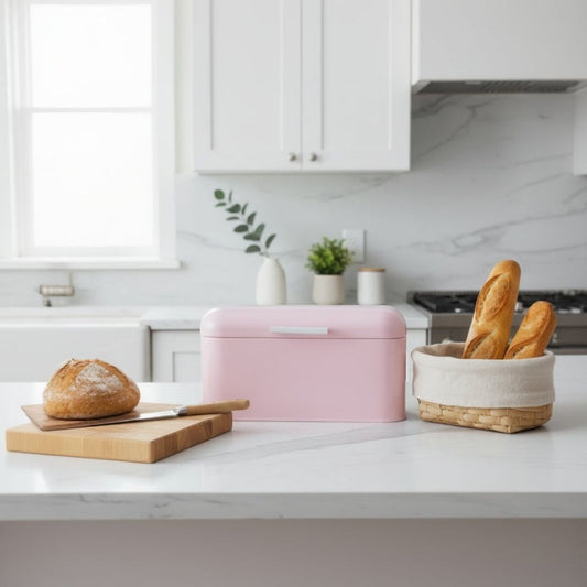 Rangement du pain capacité généreuse baguettes viennoiseries organisées PinkLoaf
