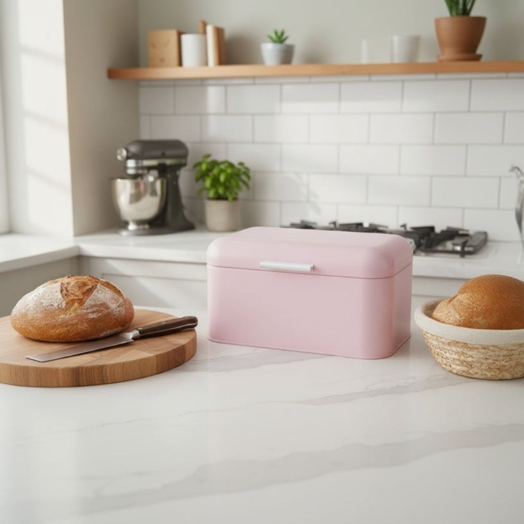 Rangement du pain design moderne finition brillante anti traces PinkLoaf