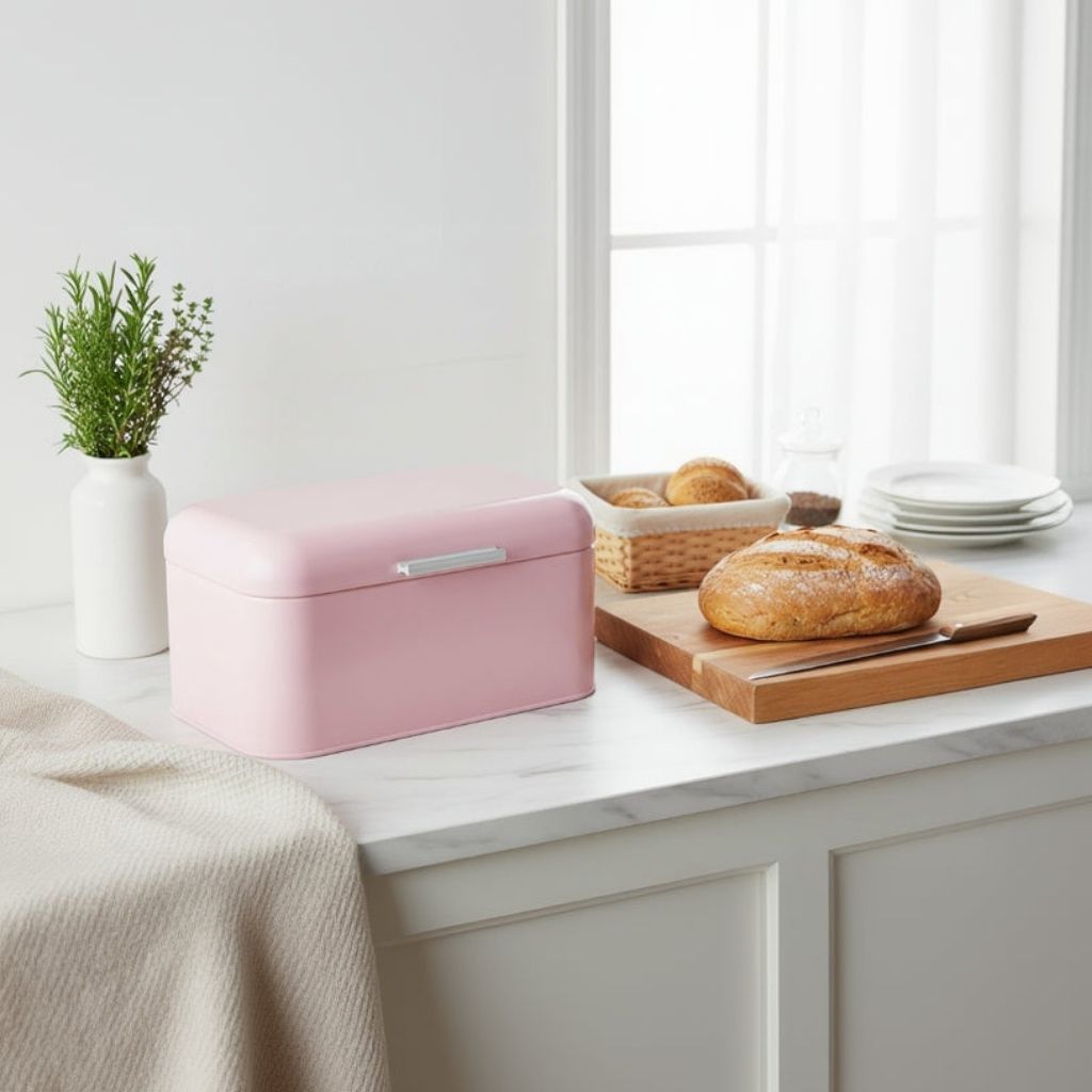 Rangement du pain rose protection humidité air ambiant PinkLoaf