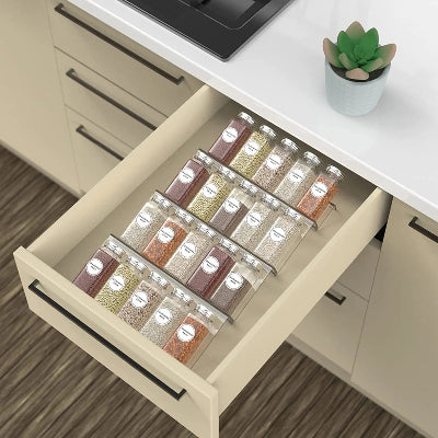 rangement epices tiroirs avec pots epices accessibles et organises