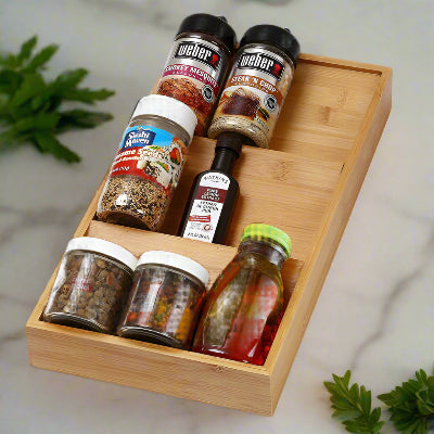 rangement epices tiroirs en bambou naturel durable BambouEpices