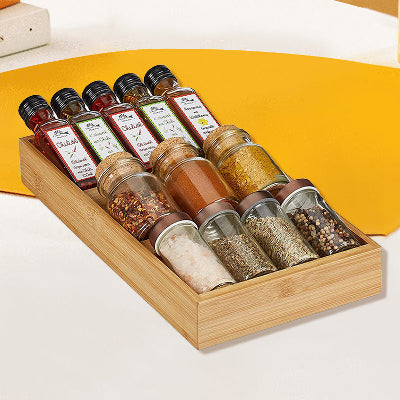 rangement epices tiroirs en bambou pour organiser tiroir bambouepices