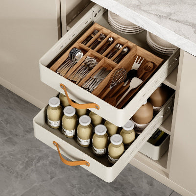 tiroirs coulissant pour cuisine metal blanc organisation placard efficace OrgaflexMaxi