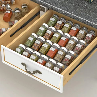 rangement epices tiroirs plein pots pour cuisine fonctionnelle epiceclair