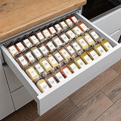 rangement epices tiroirs pots d assaisonnements rangees et accessibles Épicéclair