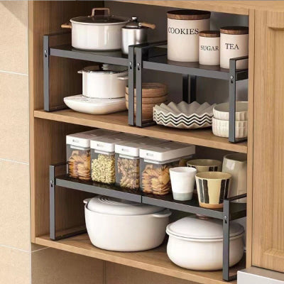 rangement optimise placard etagere de cuisine retractable noir gagneplace