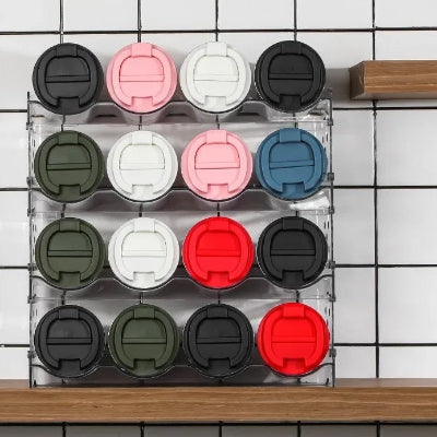 Rangement pour bouteille design empilable à 4 niveaux