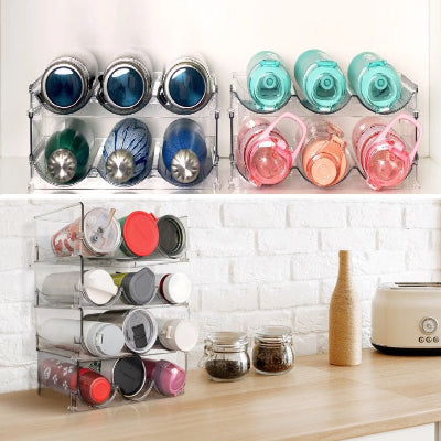 Rangement pour bouteille empilable transparent 2 à 4 niveaux comptoir cuisine