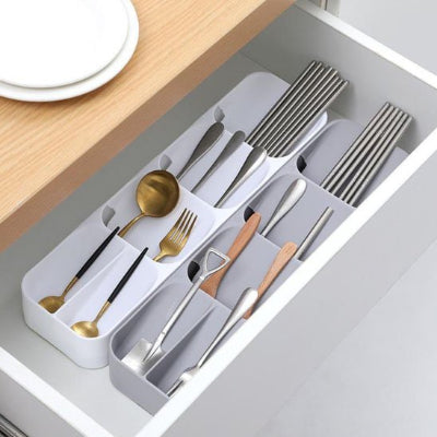 rangement pour couverts organisation tiroir elegante blanc gris Ordrea Couverts