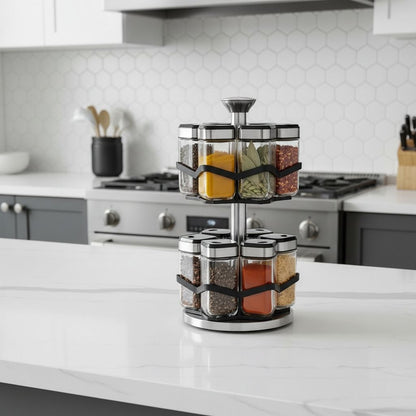 rangement pour epice deux etages pivotant cuisine SpiceCarousel