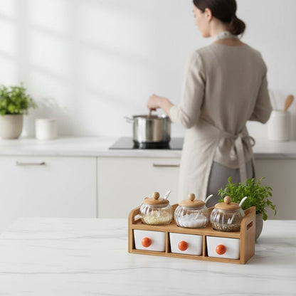 rangement pour epice femme accede cuisine sans stress Aroma transparent
