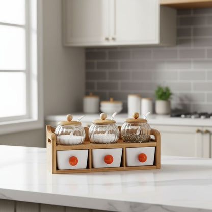 rangement pour epice verre transparent Aroma epices visibles accessibles rapidement