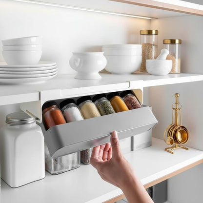 rangement pour épices ouvert six pots accessibles gain de place
