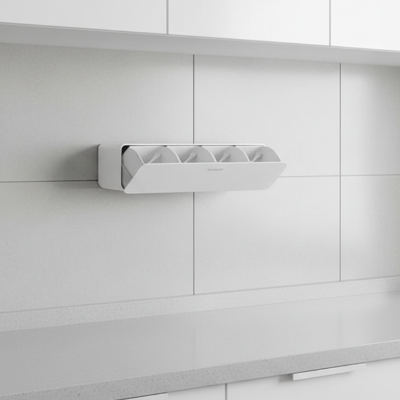 rangement pour épices seasoningbox blanc mural 4 compartiments cuillères intégrées