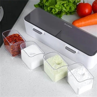 rangement pour épices seasoningbox noir quatre compartiments capcaité