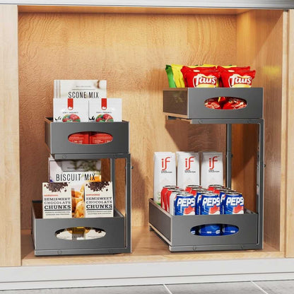 Rangement sous évier coulissant garde manger conserves organisées SpaceSaver