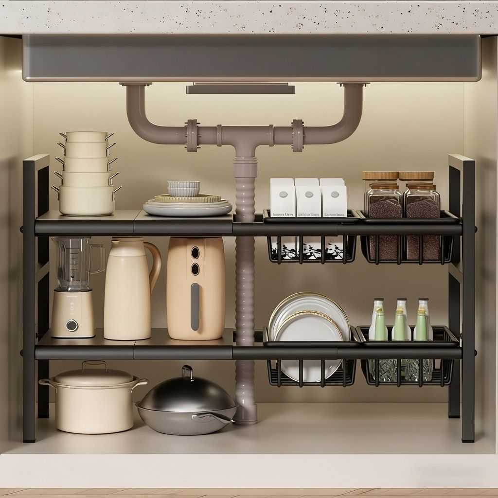 Rangement sous évier cuisine extensible 53 à 88 cm SinkMaster