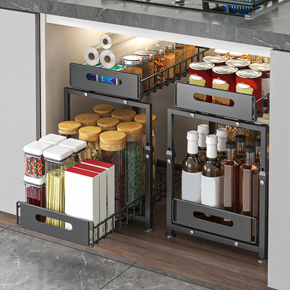 Rangement sous evier double niveau lot 2 gain espace Rackora