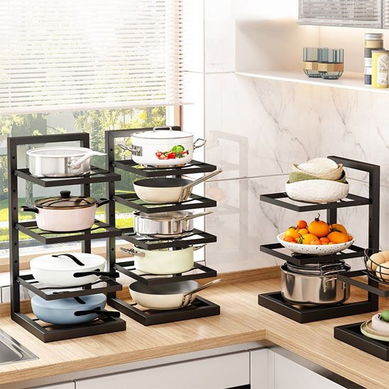 Rangement sous evier étagère casseroles multicouches réglable PanOrder