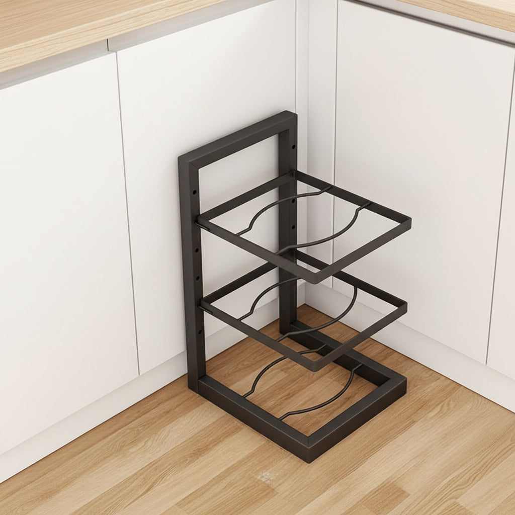 rangement sous evier étagère casseroles réglable modulable 3 niveaux PanOrder