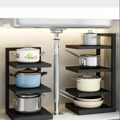 Rangement sous évier noir contemporain placard cuisine ChefStack Elite