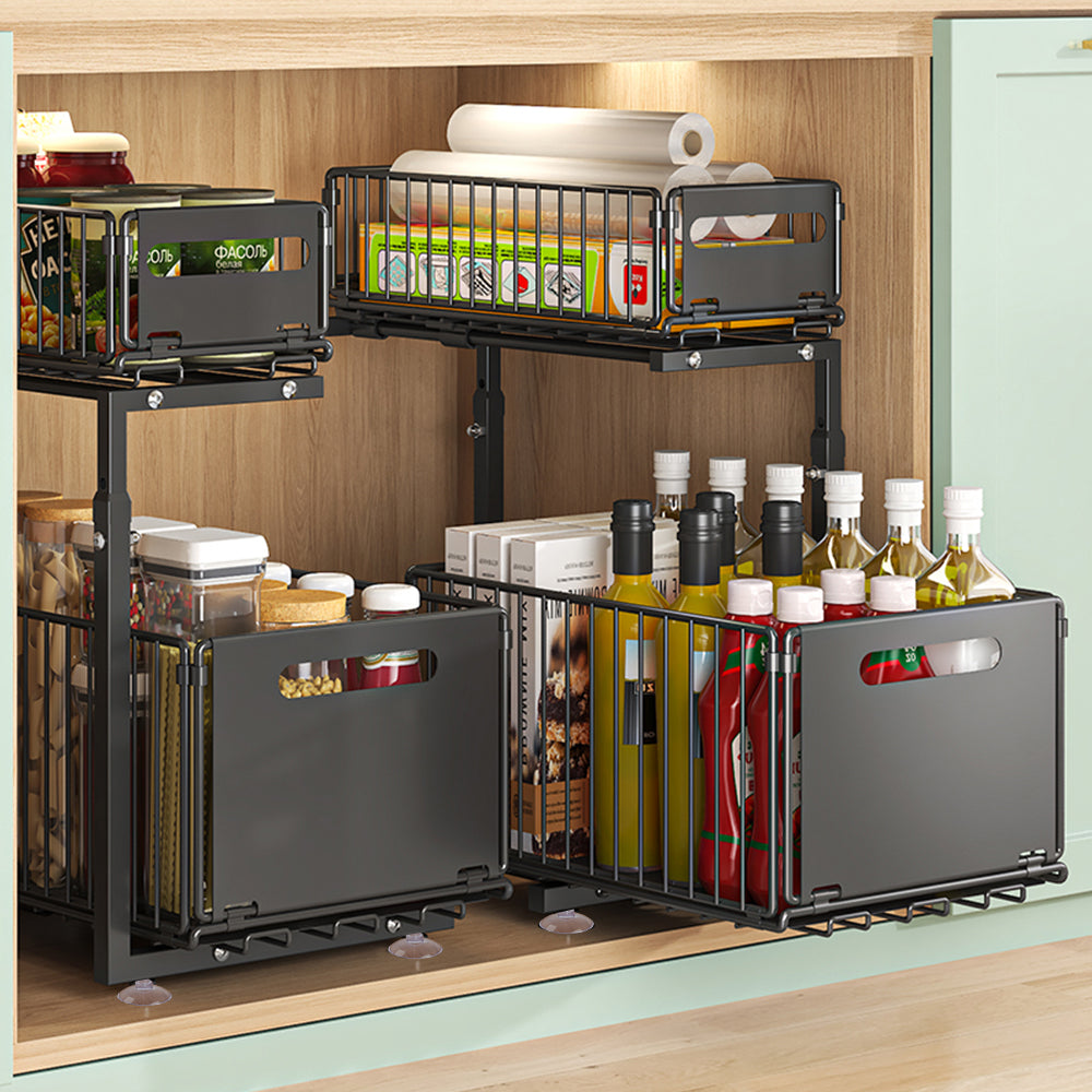 rangement sous évier organisateur accessoires cuisine produits ménagers ModuStore