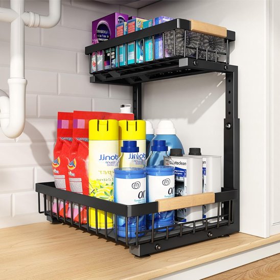 rangement sous evier organisateur produits entretien coulissant OrgaSink